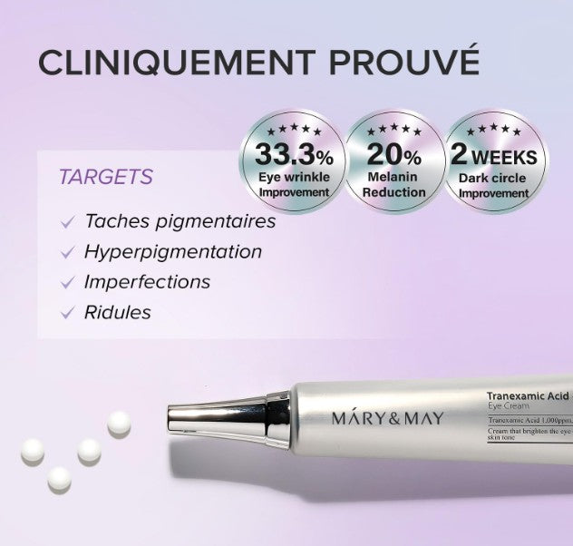 Mary&May - Crème contour des yeux à l’acide Tranexamique et au Glutathion-Lot de 2