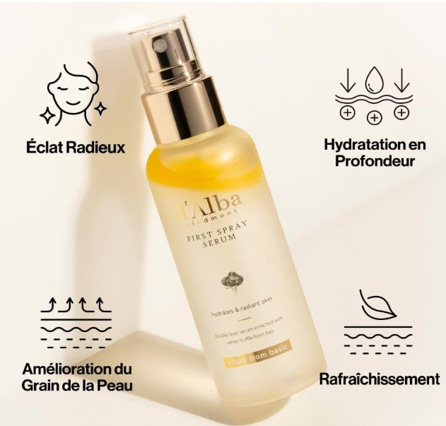 Sérum Spray Truffe Blanche d'Alba | Hydratant Éclat Végétalien
